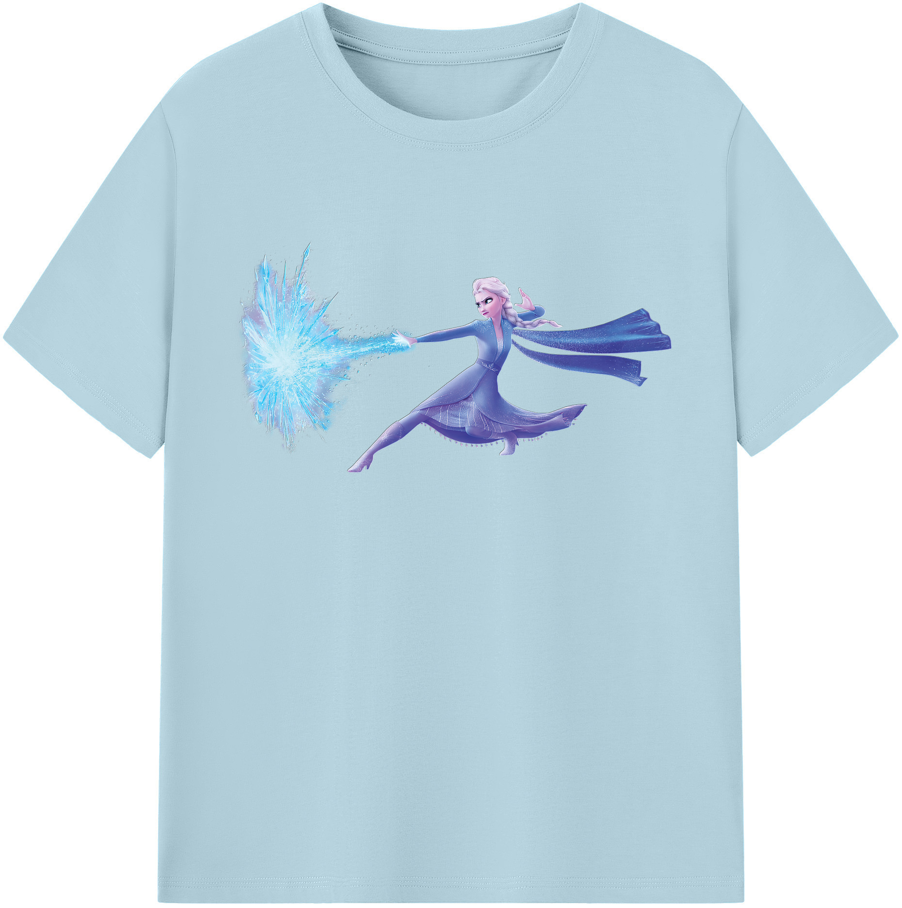 （画像用） アナと雪の女王 アンナ エルサ Frozen Anna Elsa 綿100％半袖Tシャツ（フロントプリント）